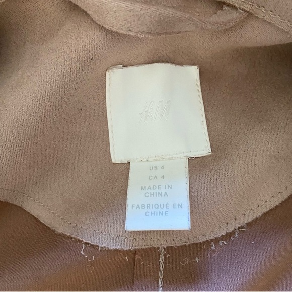 H&M Beige Suede Belted Trench Coat - Picture 4 of 9